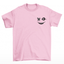 Camiseta Básica Unissex Dark Smile XO Face - rosa bebê