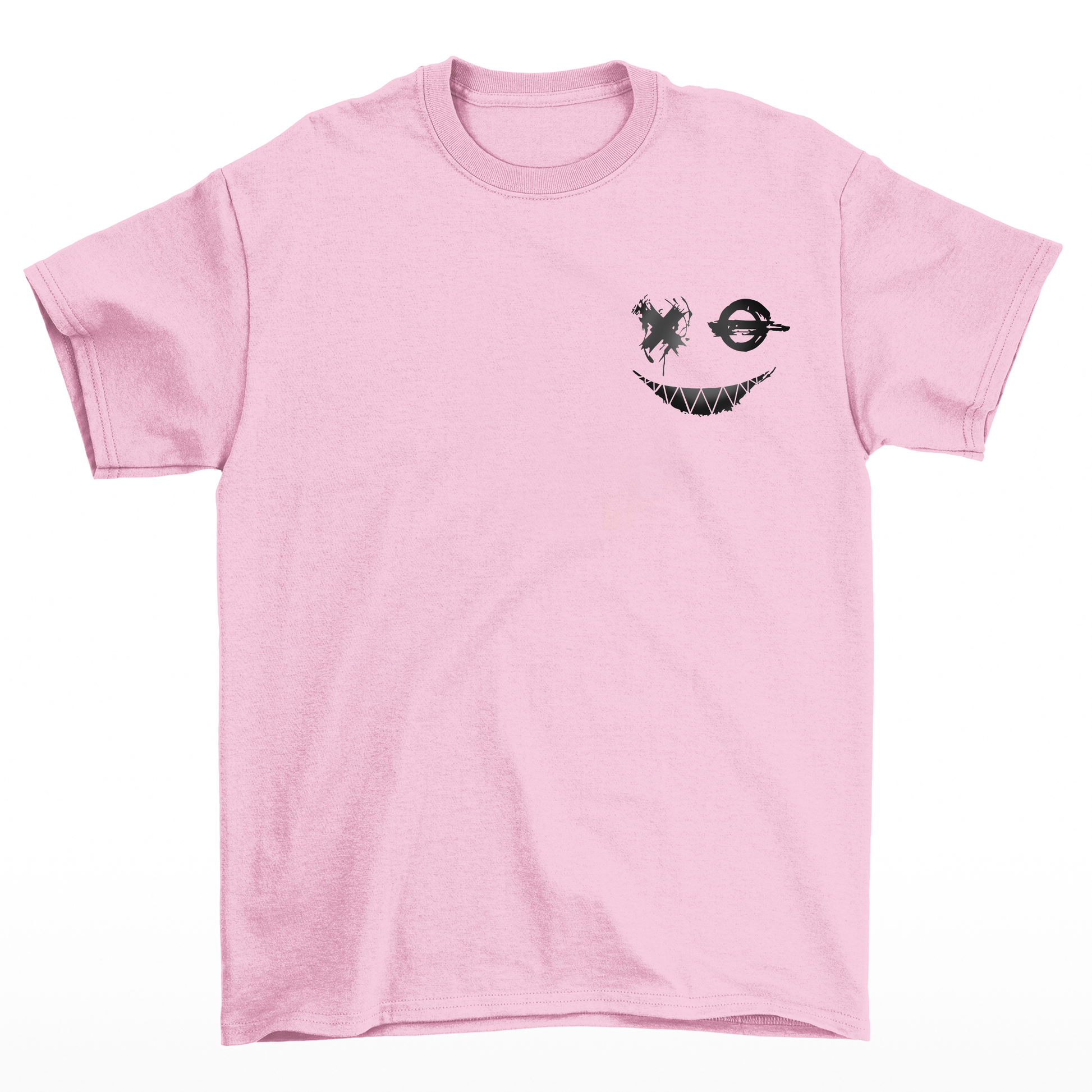 Camiseta Básica Unissex Dark Smile XO Face - rosa bebê