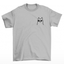 Camiseta Básica Unissex COm Estampa Gatinho estiloso Óculos- cinza