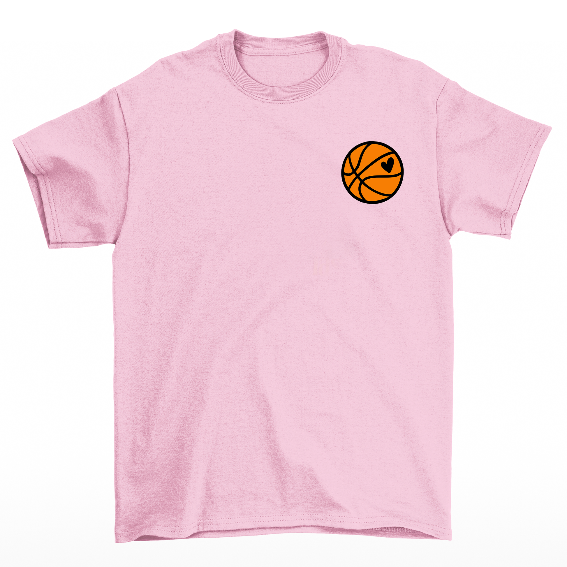 camiseta básica Game day basquete -  rosa bebê 