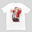 camiseta básica Branca com estampa de papai noel natal 