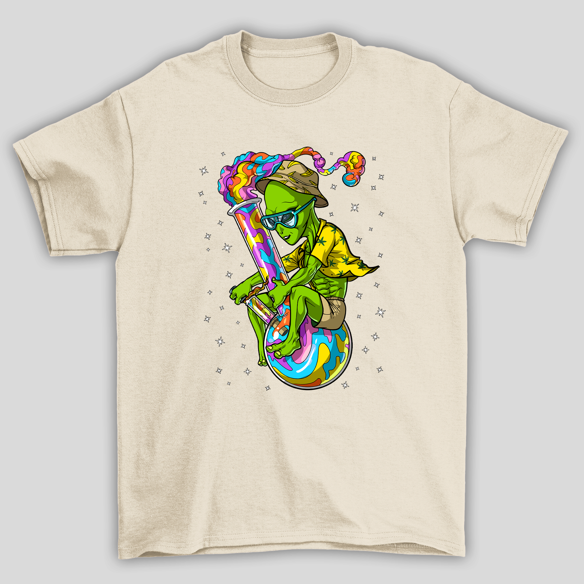 Camiseta Básica Alienigena Psicodelico - PÉROLA