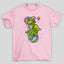 Camiseta Básica Alienigena Psicodelico- Rosa Bebê