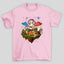 Camiseta Básica Acampamento Cogumelos Mágicos - ROSA BEBE 