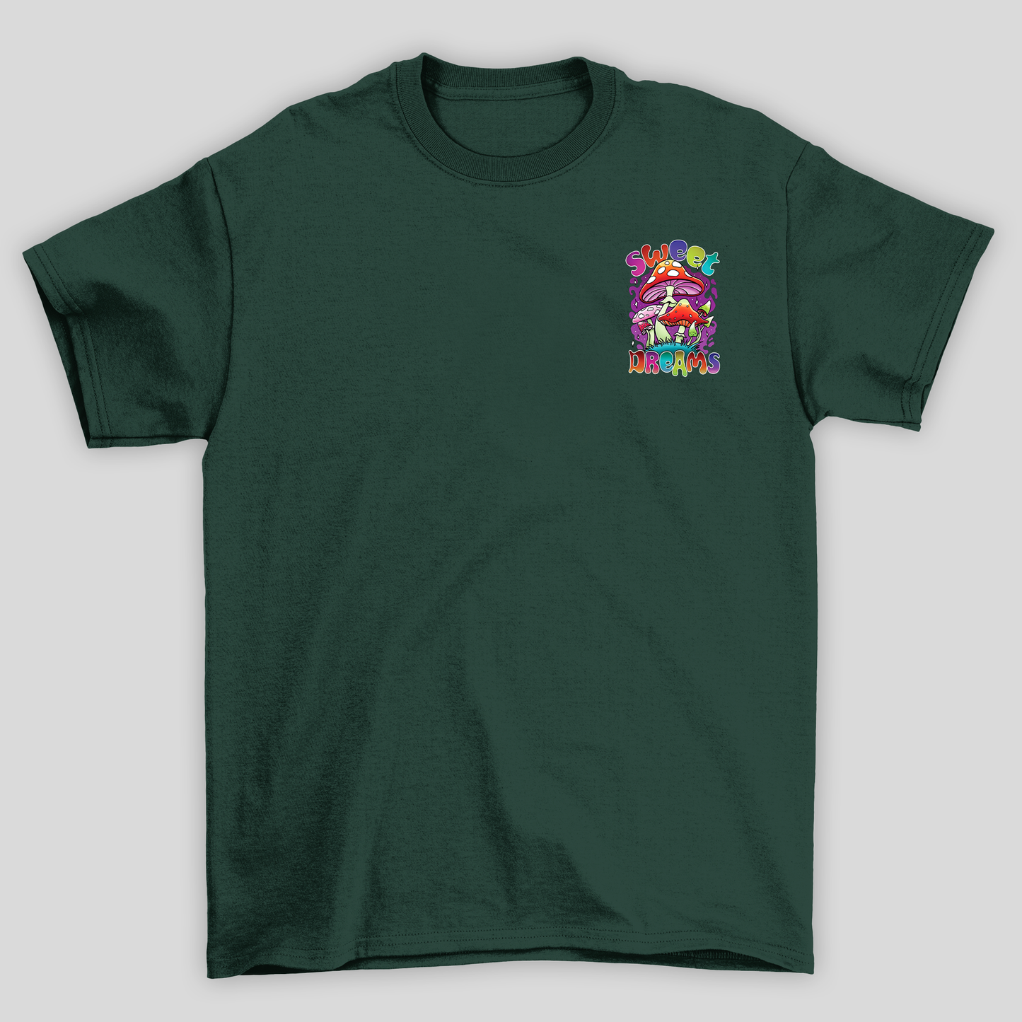 Camiseta Básica Verde Sweet Dreams Cogumelos Mágicos