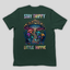 Camiseta Básica Stay Trippy Little hippie Cogumelos Mágicos -  VERDE 