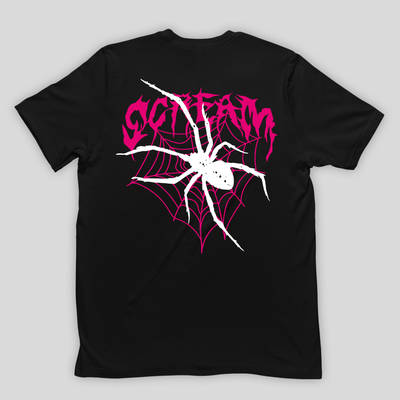 Camiseta Básica Scream Aranha Teia - PRETO