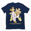 camiseta básica Azul Marinho com estampa ursinho kung fu - Azul Marinho