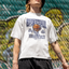 camiseta básica branca com estampa de cesta de basquete  - Branco