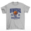 camiseta básica  com estampa de cesta de basquete - cinza