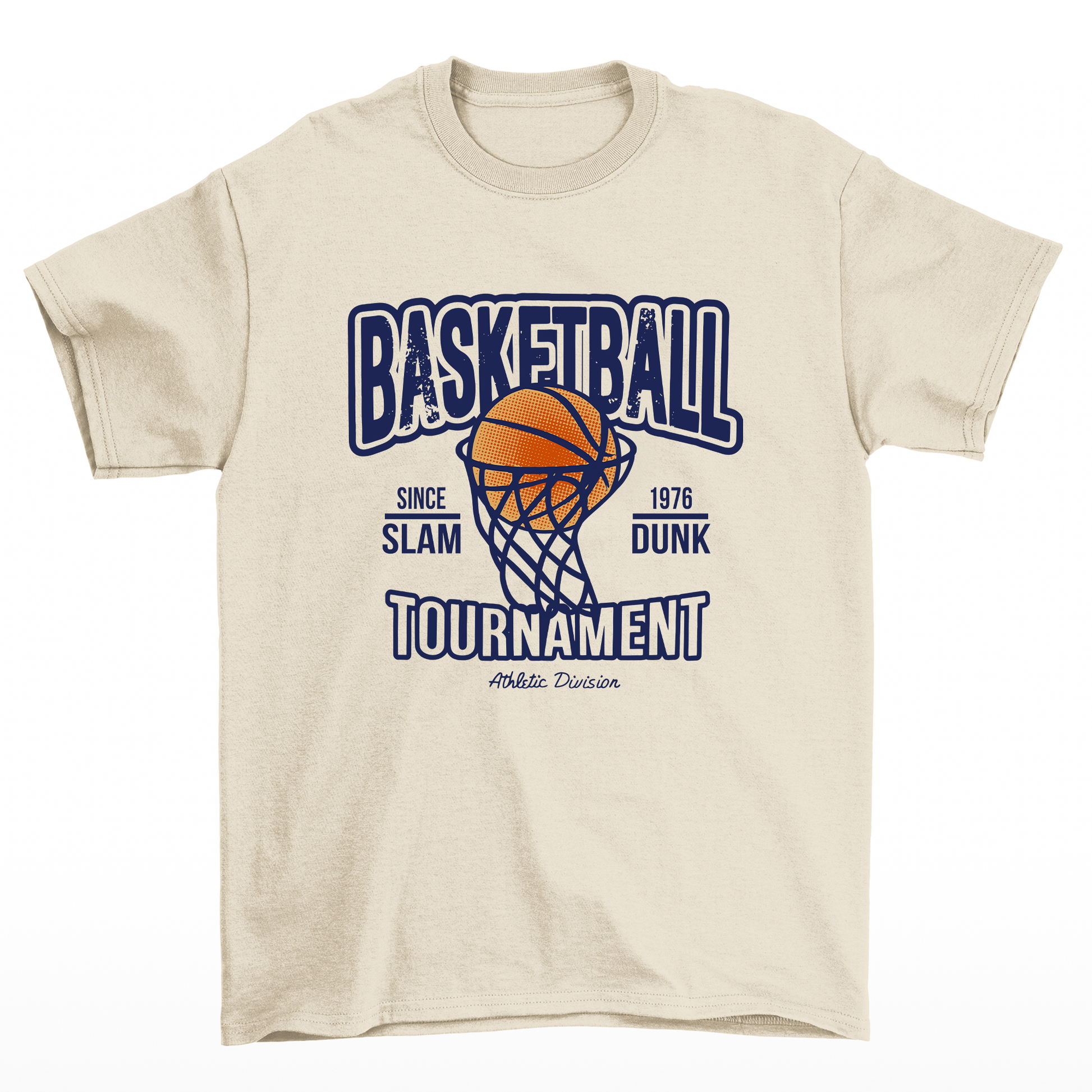 camiseta básica  com estampa de cesta de basquete - pérola
