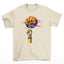 camiseta básica com estampa de dedo girando bola basquete colorido - pérola 