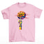 camiseta básica rosa bebê com estampa de dedo girando bola basquete colorido - Rosa bebê