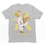 camiseta básica cinza com estampa ursinho kung fu - Cinza