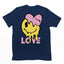 Camiseta Feminina Love Heart Smile Melting Coração - AZUL MARINHO 
