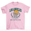 camiseta básica rosa bebê com estampa de bola na cesta basquete los angeles - Rosa bebê
