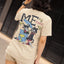 camiseta básica gato e rato bebendo no lixo- Pérola 