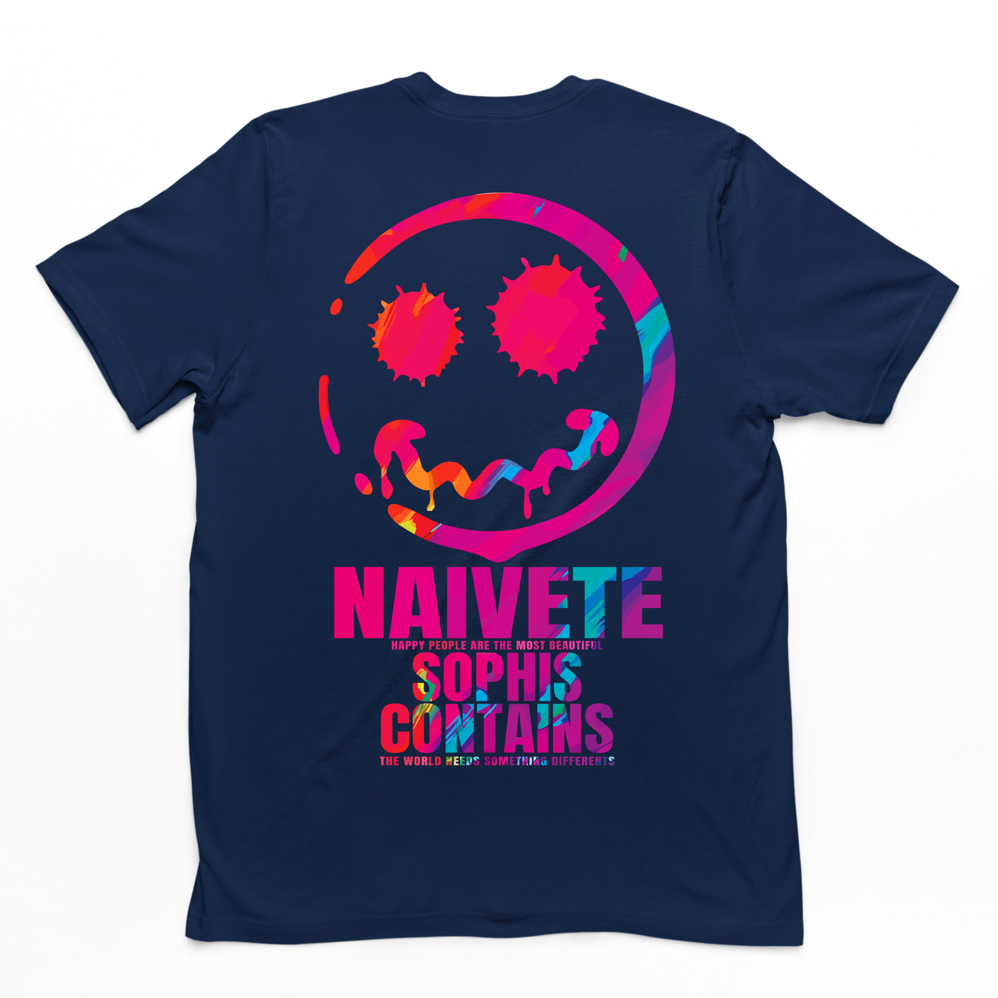 Camiseta Básica Naivete Smile - azul-marinho