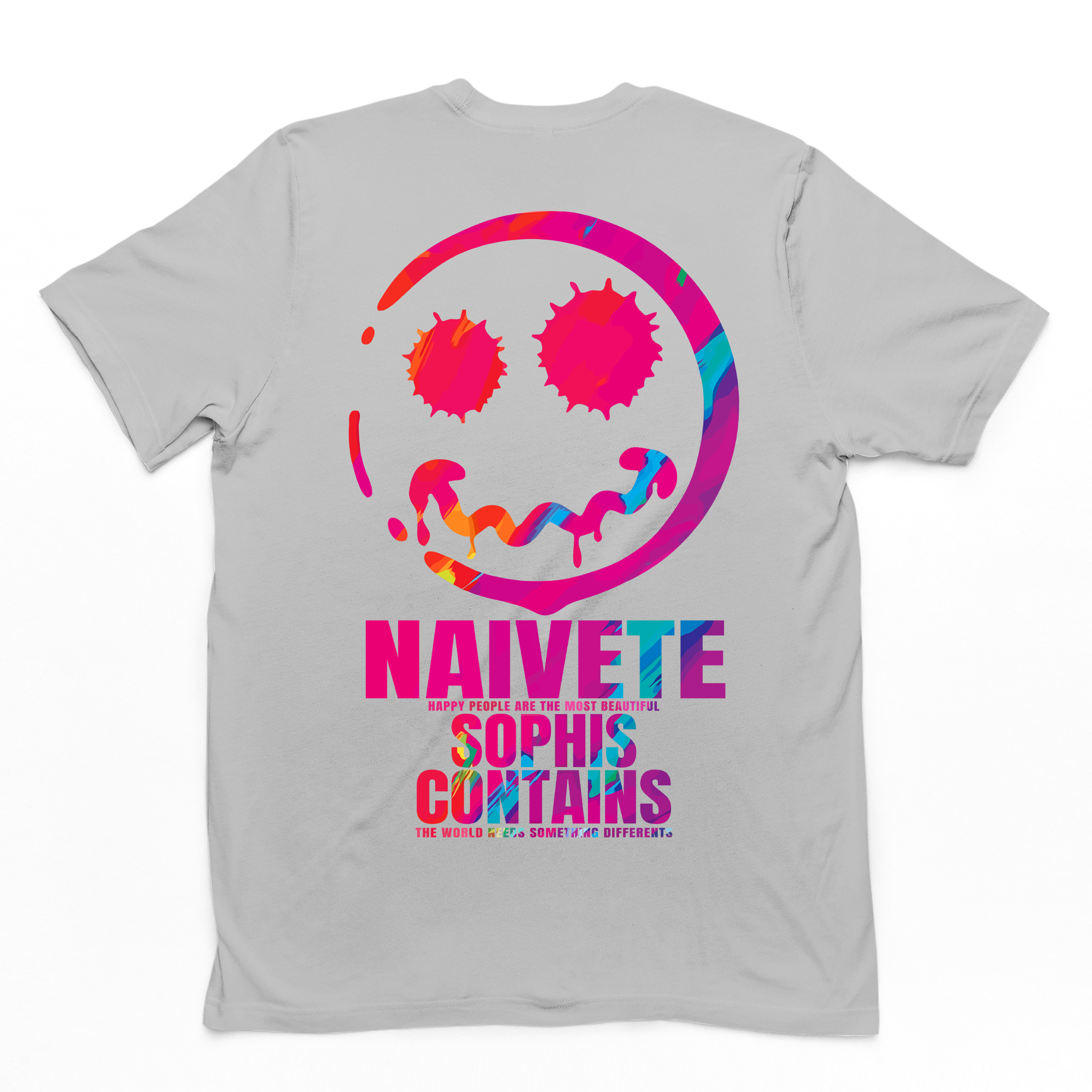 Camiseta Básica Naivete Smile - cinza