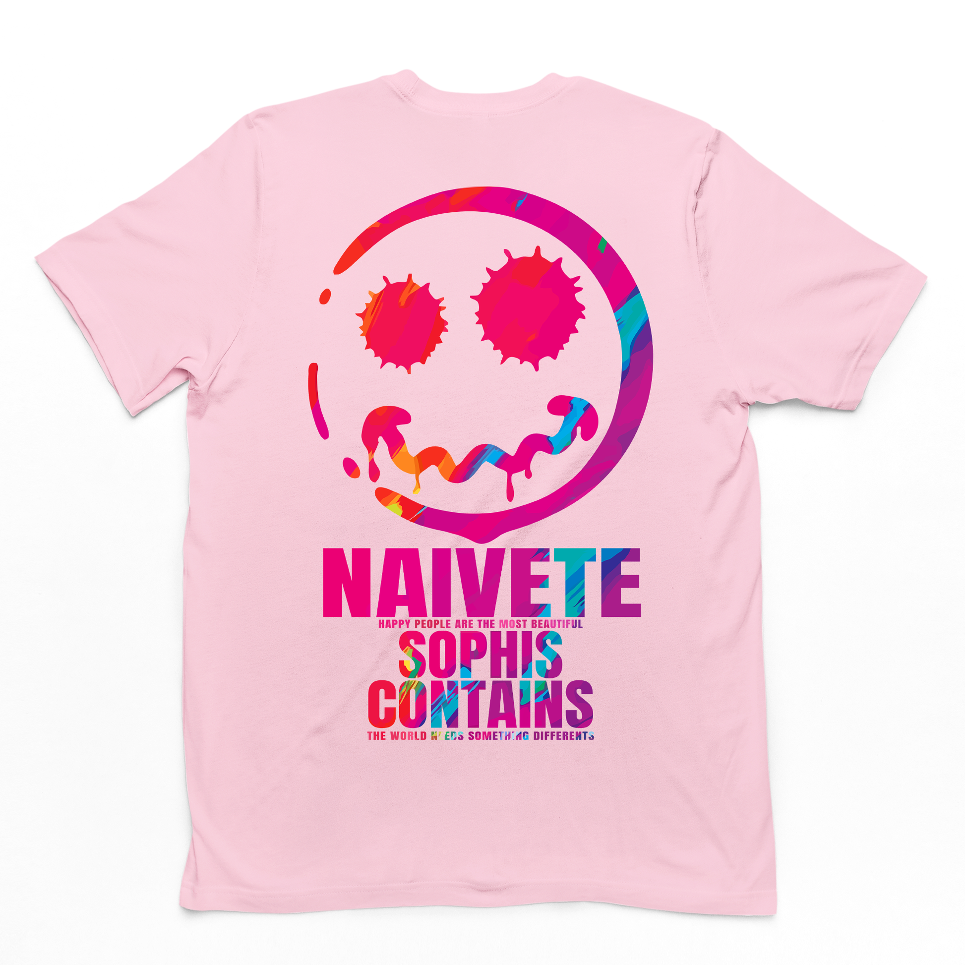 Camiseta Básica Naivete Smile - rosa bebê