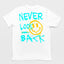 Camiseta Básica Unissex Never Look Back- branco