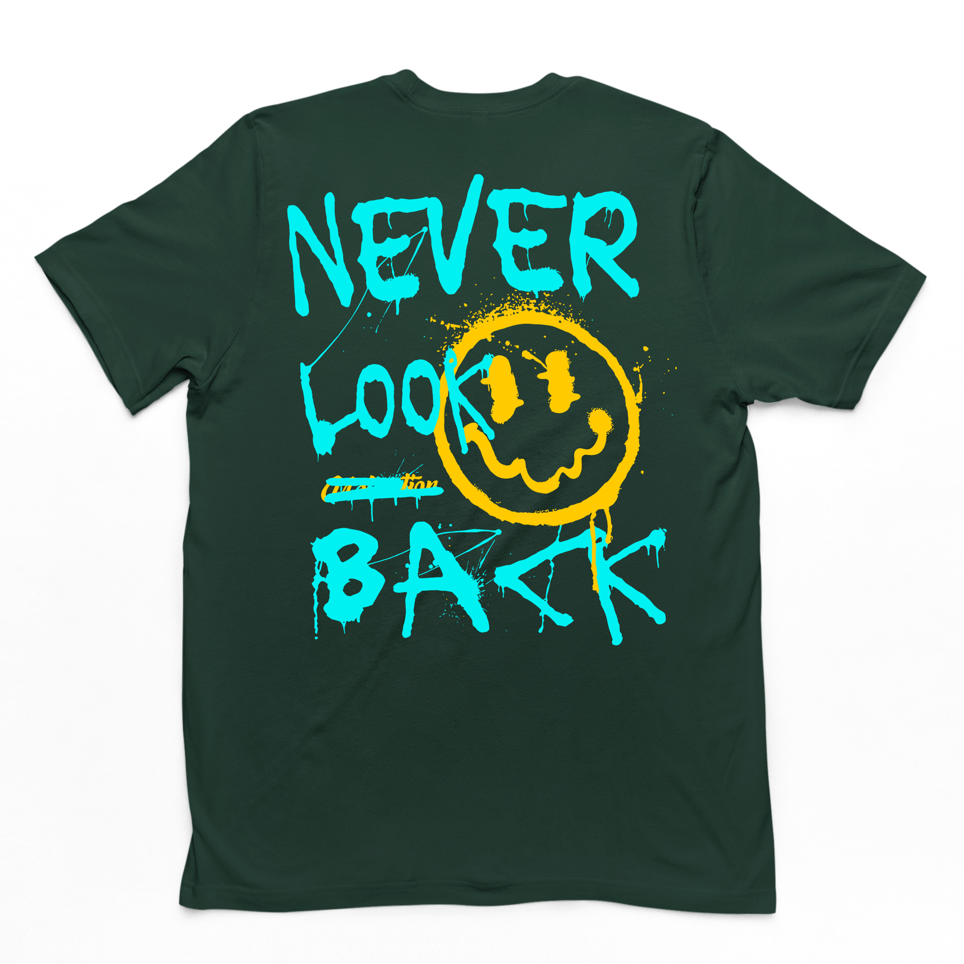 Camiseta Básica Unissex Never Look Back- verde