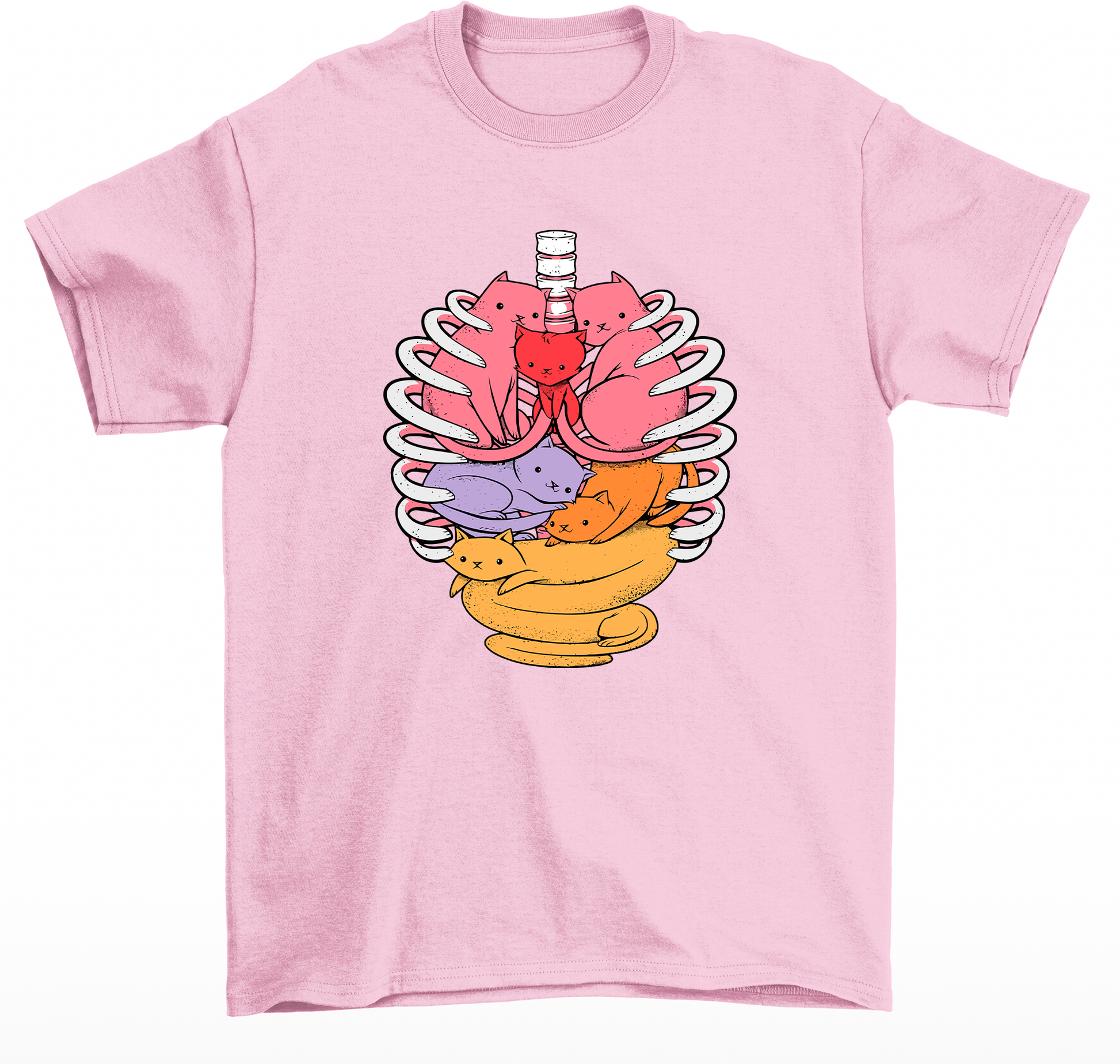 Camiseta Feminina Com Estampa Gatinhos Orgãos-Rosa bebe 