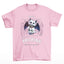 Camiseta Básica Com Estampa Gatinho Morcego Gótico- Rosa bebe