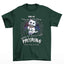 Camiseta Básica Com Estampa Gatinho Morcego Gótico- Verde