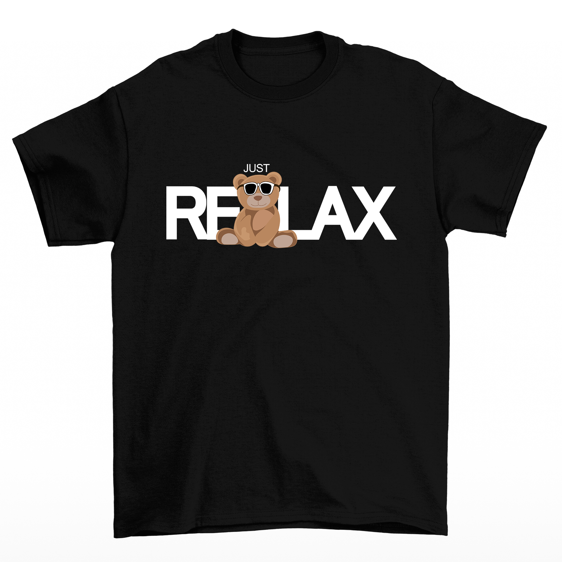 camiseta básica preto Teddy Bear Relax - Preto