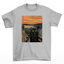 Camiseta Básica Com Estampa Gatinho assustado Pintura- CINZA