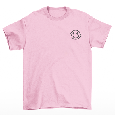 Camiseta Masculina Street Emoji Smile - rosa bebê