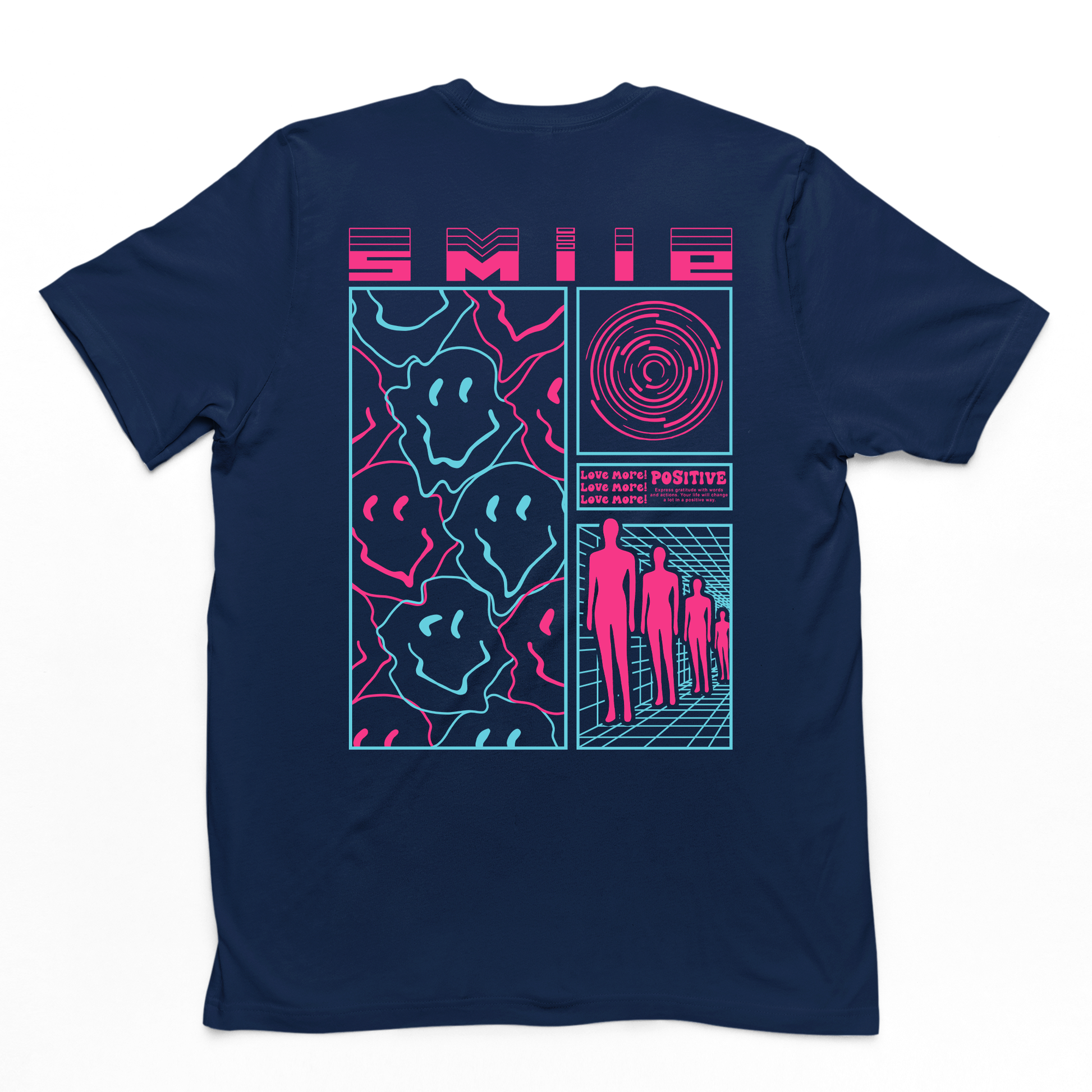 Camiseta Masculina Smile Psycodelic Street - azul-arinh