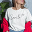 Camiseta Feminina Smile Sorria Sorriso - branco
