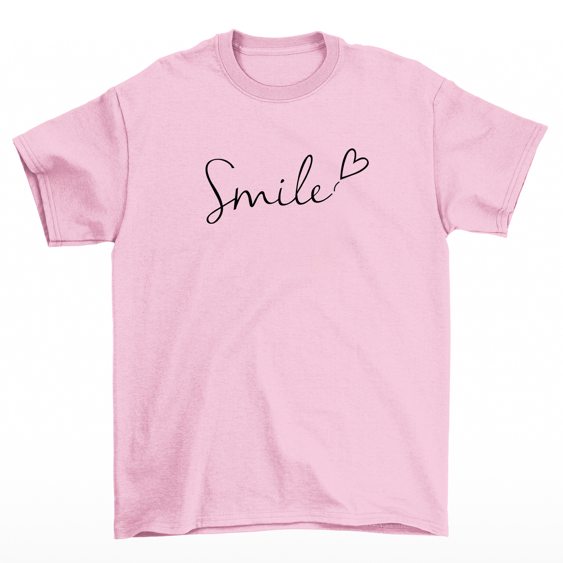 Camiseta Feminina Smile Sorria Sorriso - rosa bebê
