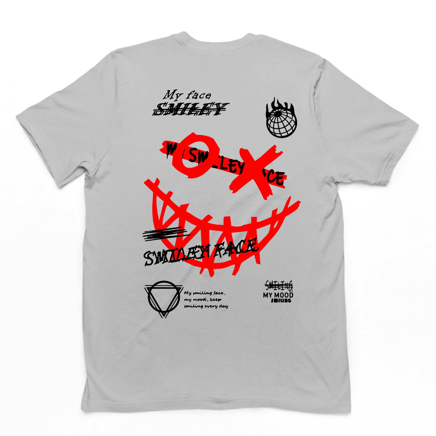 Camiseta Masculina Street Smile XO Smiling Face - cinza