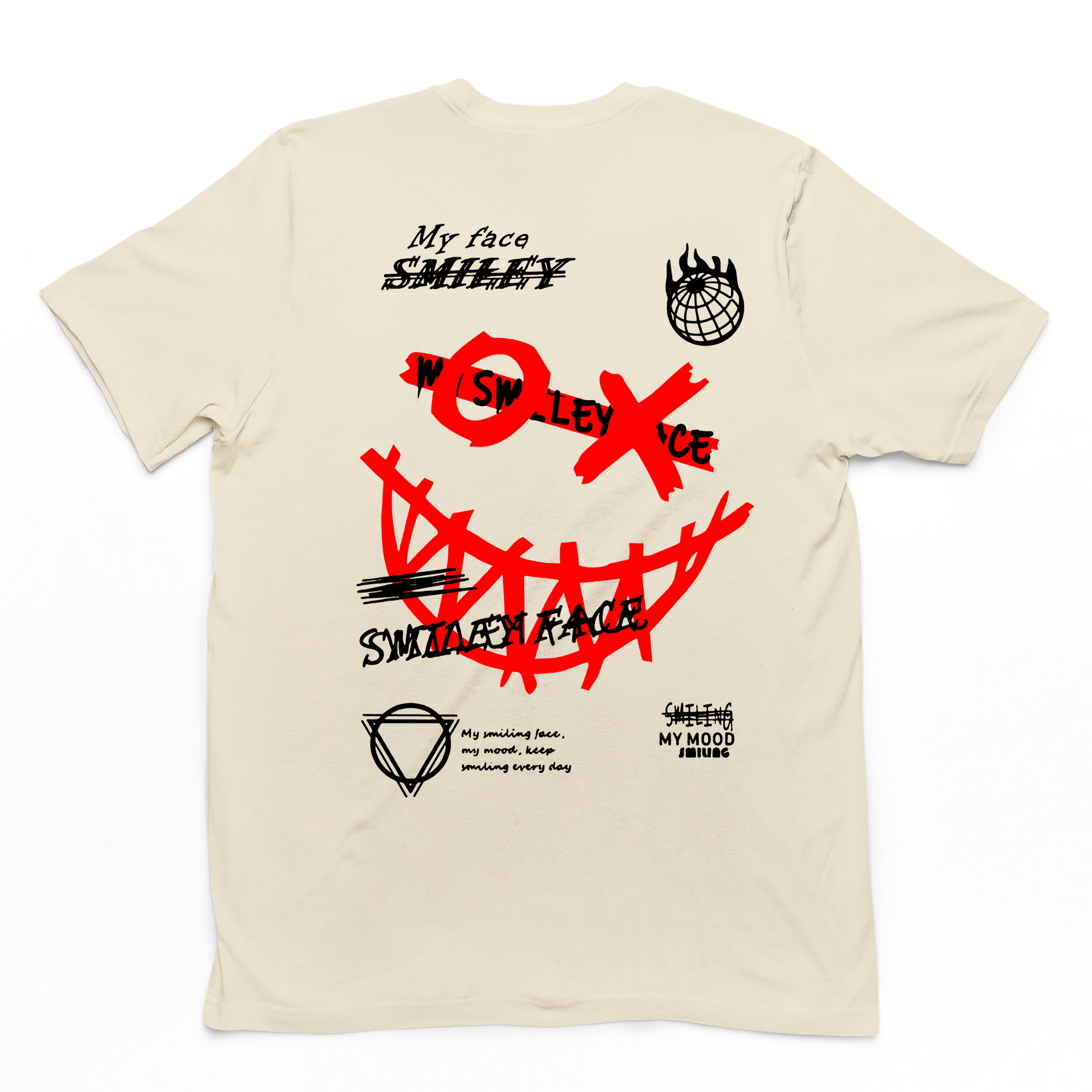 Camiseta Masculina Street Smile XO Smiling Face - pérola