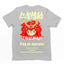 CAmiseta Básica Com Estampa Gatinho Samurai- Cinza