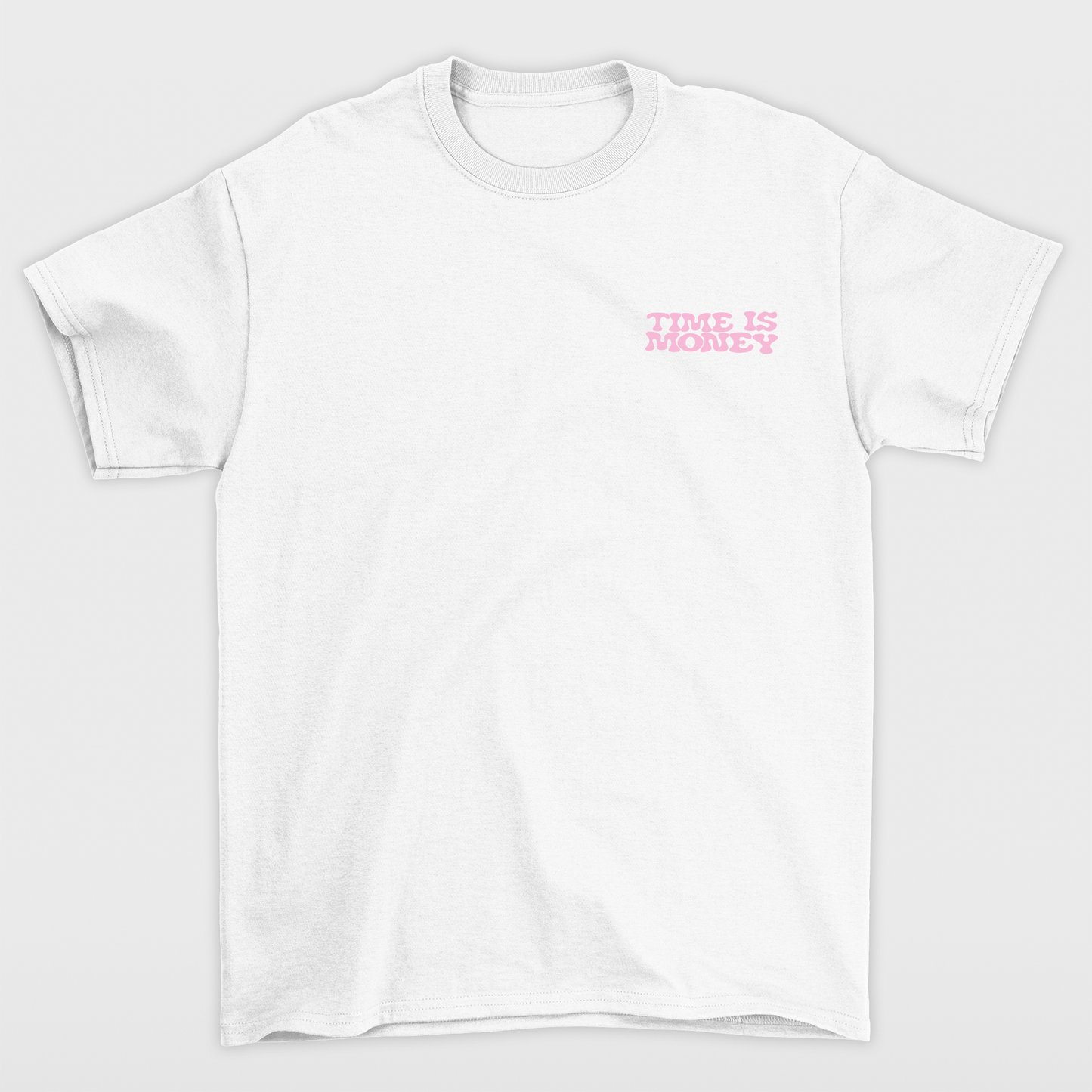 Camiseta Básica Unissex Time Is Money Smile - branco