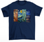 Camiseta Basica Com Colagens  -VAN GOGH ART- Azul- marinho