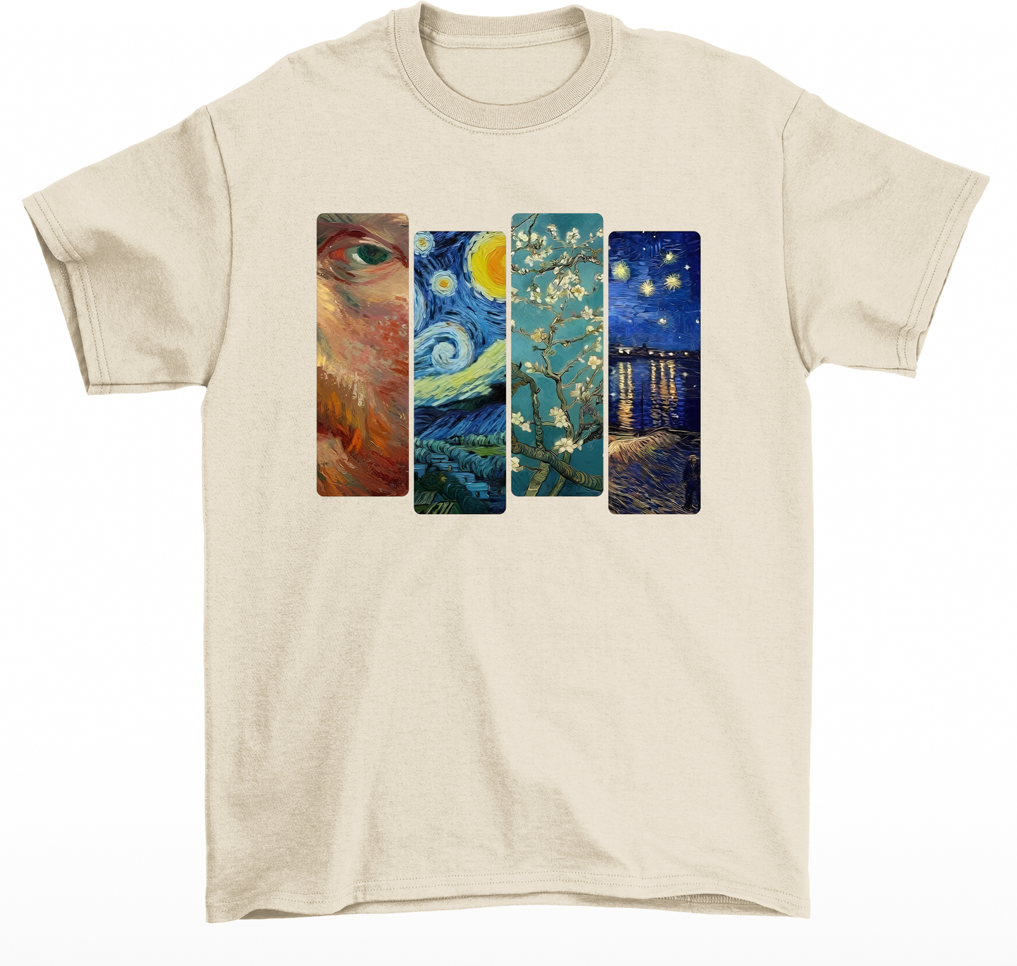 Camiseta Basica Com Colagens  -VAN GOGH ART-  Pérola