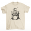 camiseta básica com estampa gatinho baterista- Pérola