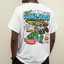 camiseta básica branca com estampa de alien e disco voador