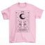 Camiseta Básica Feminina Com Estampa Carta Tarô Gatos Na Lua- ROSA BEBE