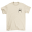 Camiseta Básica Unissex COm Estampa Gatinho estiloso Óculos- Pérola