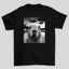 camiseta básica preta estampada com capivara e ovnis 