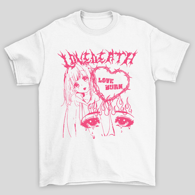 Camiseta Básica Love Death Burn Alternative - BRANCO 