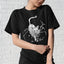 Camiseta básica preta gatinho alternativo