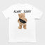 camiseta basica branca estampa de urso always sunny