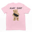 camiseta basica rosa bebê restampa de urso always sunny